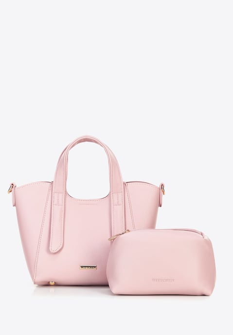 Wittchen Women's mini pink leatherette briefcase with removable pouch - Image 4