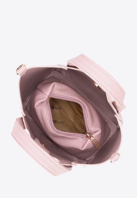 Wittchen Women's mini pink leatherette briefcase with removable pouch - Image 5