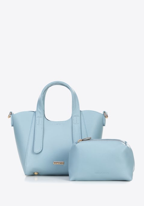 Wittchen Women's mini suitcase with removable pouch blue eco-leather - Image 3