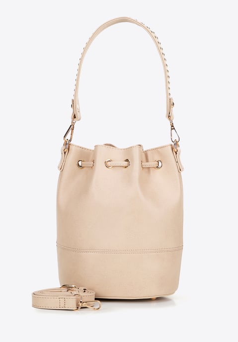 Wittchen Damestas met trekkoorden, beige, eco-leer - Image 3