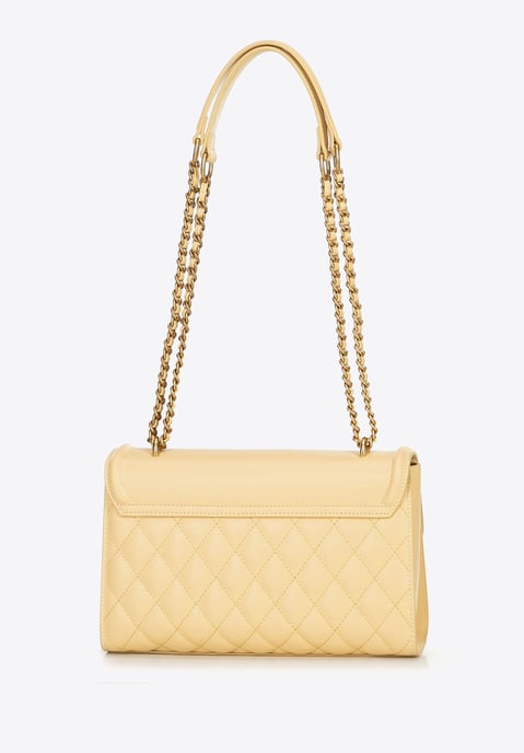 Wittchen Women's Messenger Bag made of natural leather with quilting yellow yell - Image 3