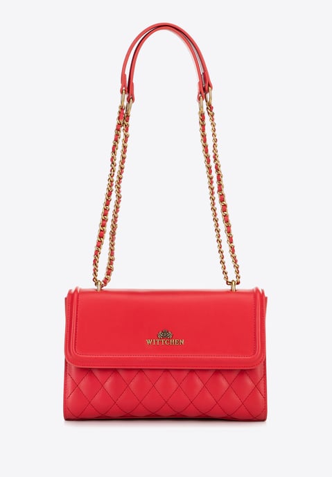 Wittchen Dames Messenger Bag van echt leer met stiksel in rood - Image 2