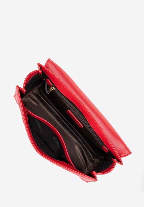 Wittchen Dames Messenger Bag van echt leer met stiksel in rood - Image 4
