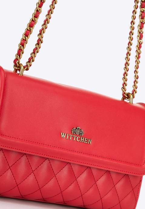 Wittchen Dames Messenger Bag van echt leer met stiksel in rood - Image 5