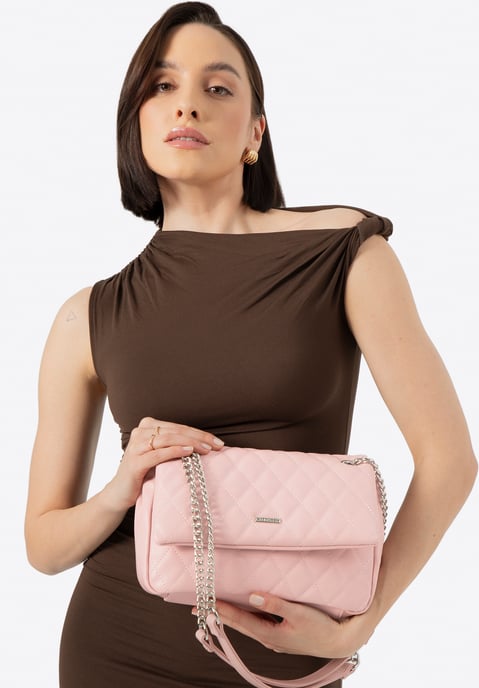 Wittchen Women's Messenger Bag in Imitation Leather with Stitching Pink - Image 1