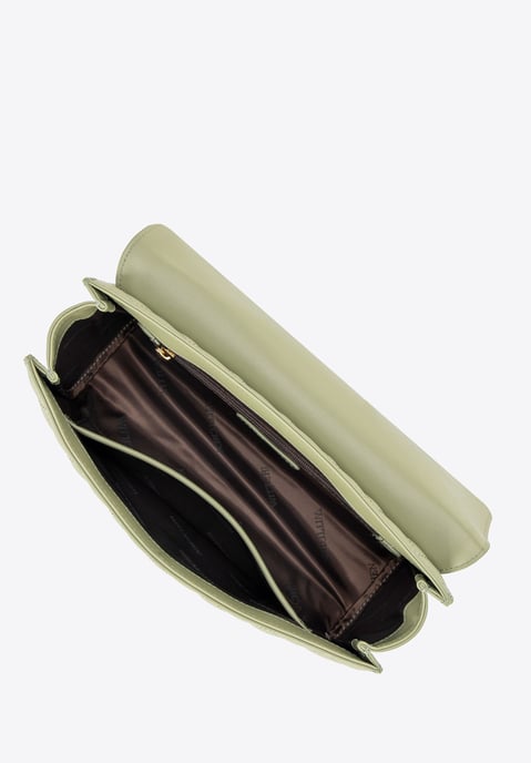 Wittchen Dames Messenger Bag van echt leer met stiksel in pistache - Image 4