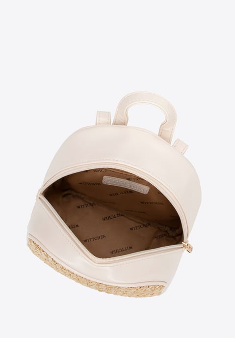 Wittchen Women's backpack with a weave cream and beige eco-leather - Image 3