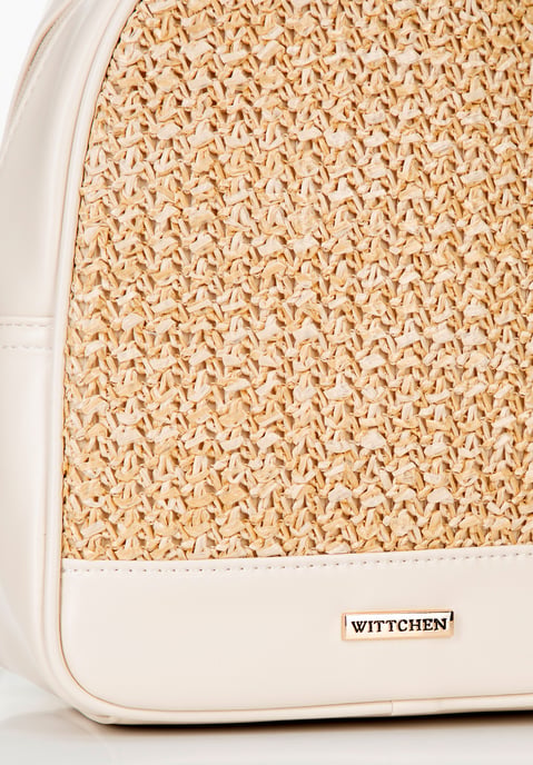 Wittchen Women's backpack with a weave cream and beige eco-leather - Image 4