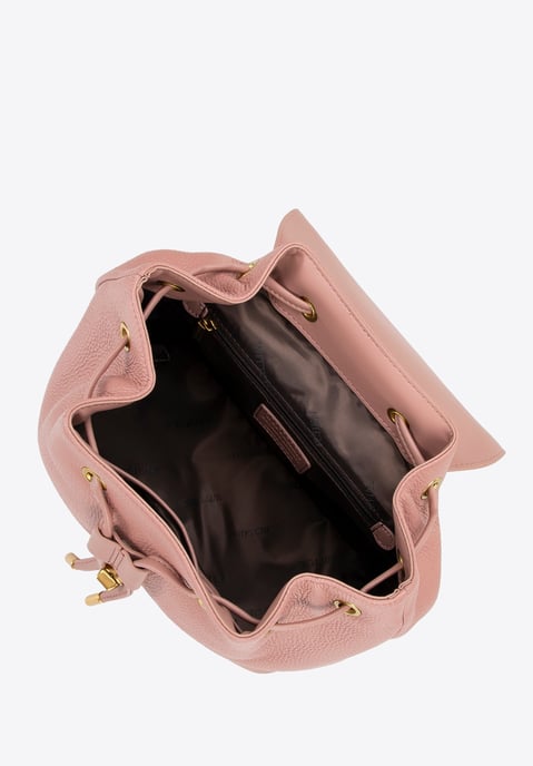 Wittchen Dames Leren Rugzak met Trekkoorden, Roze, Natuurlijk Leer - Image 3