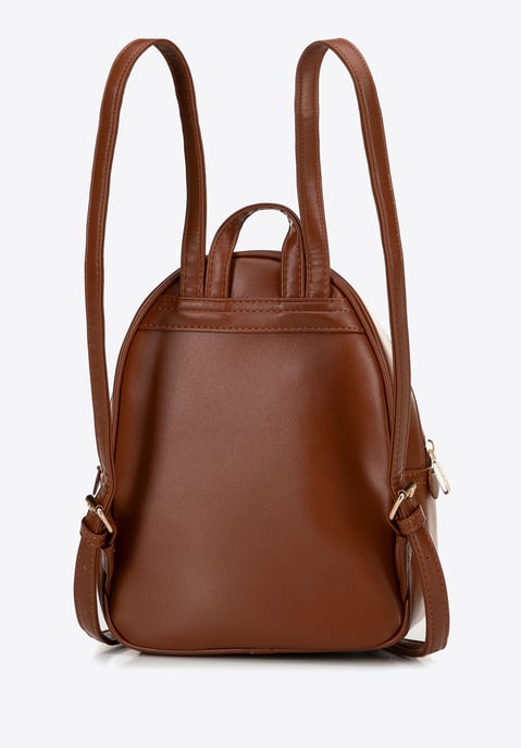 Wittchen Women's backpack with weave brown and beige eco-leather - Image 2