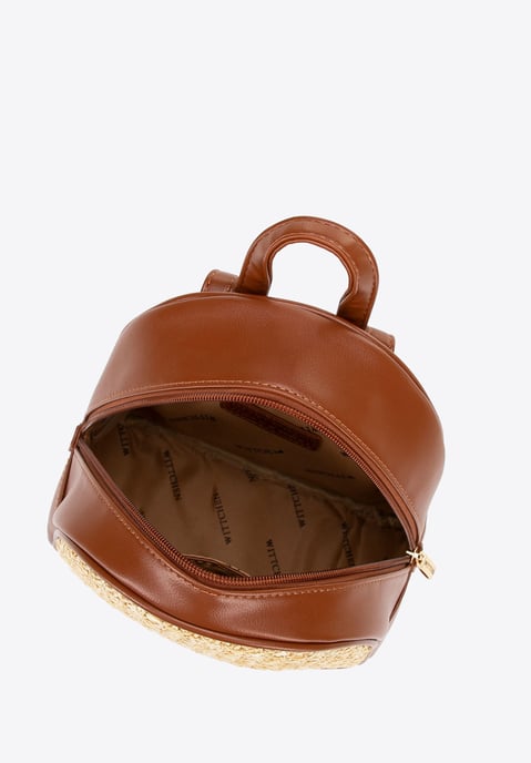 Wittchen Women's backpack with weave brown and beige eco-leather - Image 3
