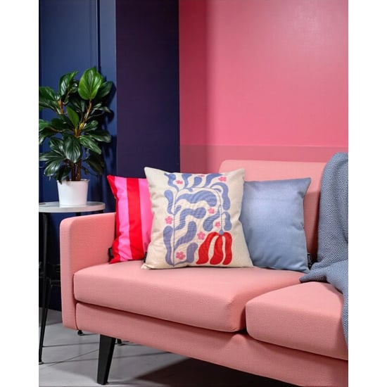 Gek op kussens! Sierkussen streep rood/roze | 45 x 45 cm | katoen/polyester - Image 2