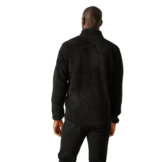 Regatta Mens Midoor Fluffy Fleece Jacket (Black) - Image 2