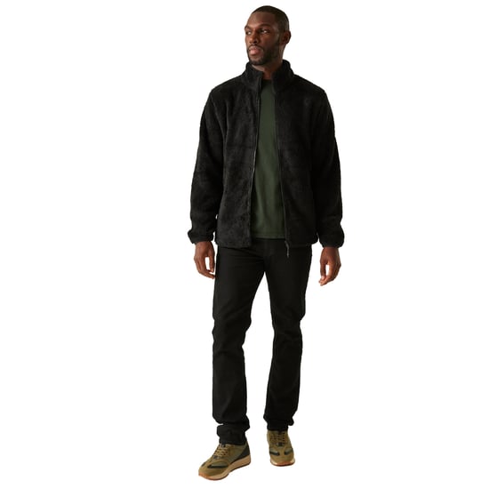 Regatta Mens Midoor Fluffy Fleece Jacket (Black) - Image 3