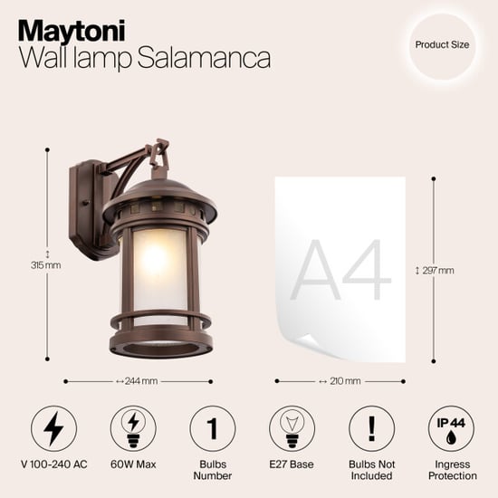 Maytoni Outdoor wandlamp salamanca - - Image 2