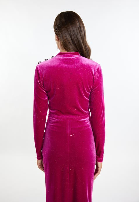 Faina Fluwelen overhemd met glitters Dames roze - Image 4