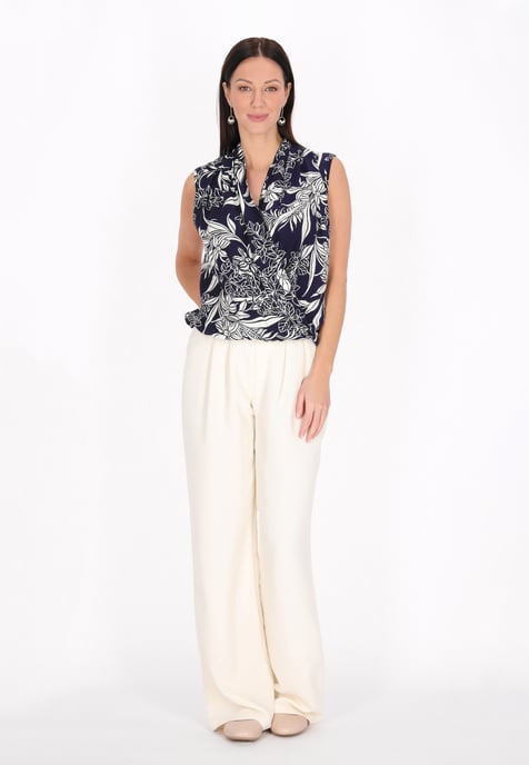 usha Blouse vrouwen marine gebroken wit - Image 2