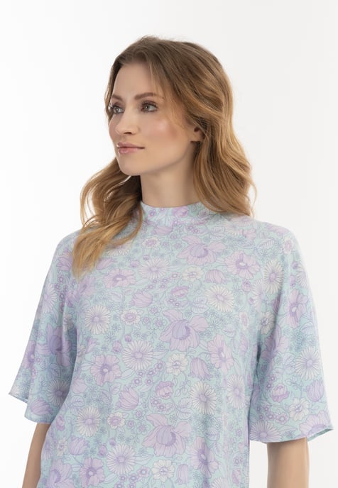usha blouse met korte mouwen Dames Turkoois Veelkleurig - Image 5