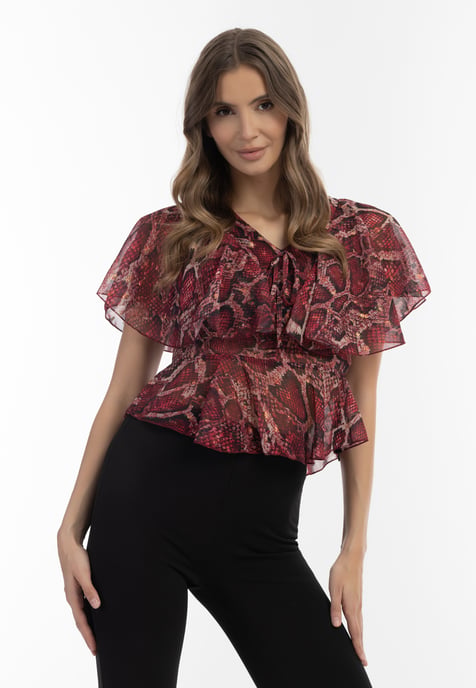 Faina Blouse Dames rode slang - Image 3