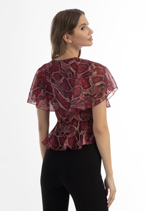 Faina Blouse Dames rode slang - Image 4