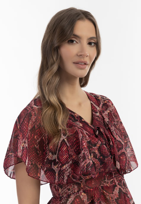 Faina Blouse Dames rode slang - Image 5