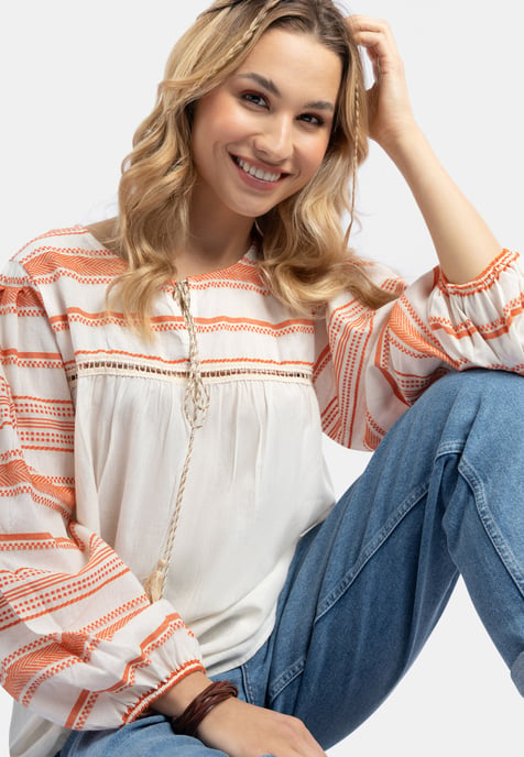 IZIA Blouse Dames oranje - Image 5