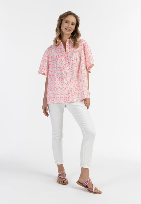 IZIA blouse met korte mouwen Dames neonroze - Image 2