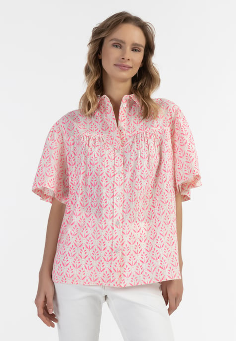 IZIA blouse met korte mouwen Dames neonroze - Image 3