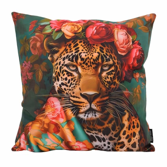 Gek op kussens! Sierkussen flower leopard #1 | 45 x 45 cm | katoen/polyester - Image 1