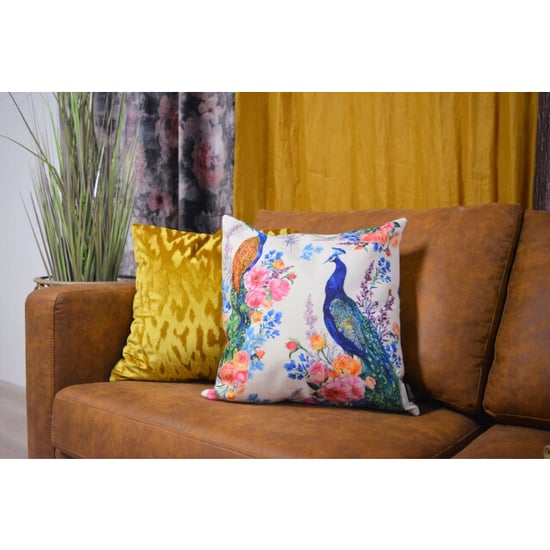 NOVÉE Sierkussen velvet stain oker/goud | 45 x 45 cm | velvet / polyester - Image 2