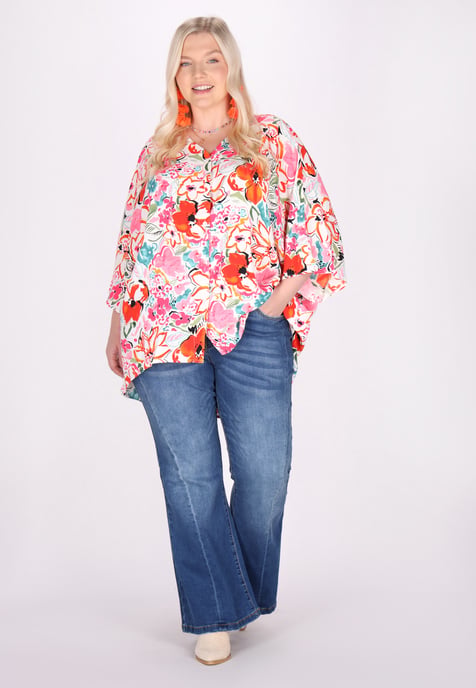 IZIA Grote maat blouse vrouwen roos - Image 2
