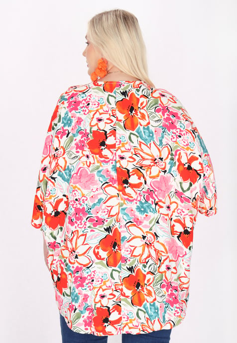 IZIA Grote maat blouse vrouwen roos - Image 4