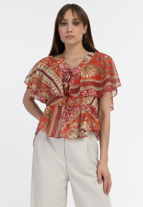Faina Blouse Dames rood - Image 3