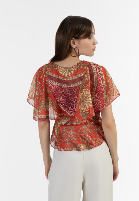 Faina Blouse Dames rood - Image 4