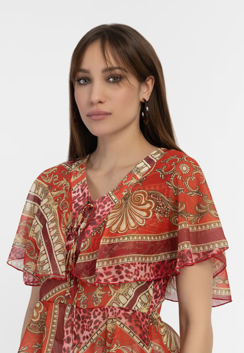 Faina Blouse Dames rood - Image 5