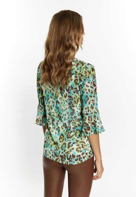 Faina Blouse shirt Dames Turkoois Veelkleurig - Image 4