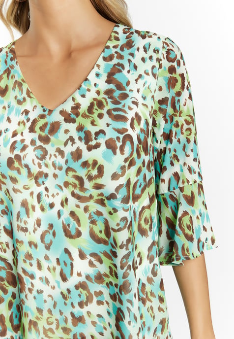Faina Blouse shirt Dames Turkoois Veelkleurig - Image 5