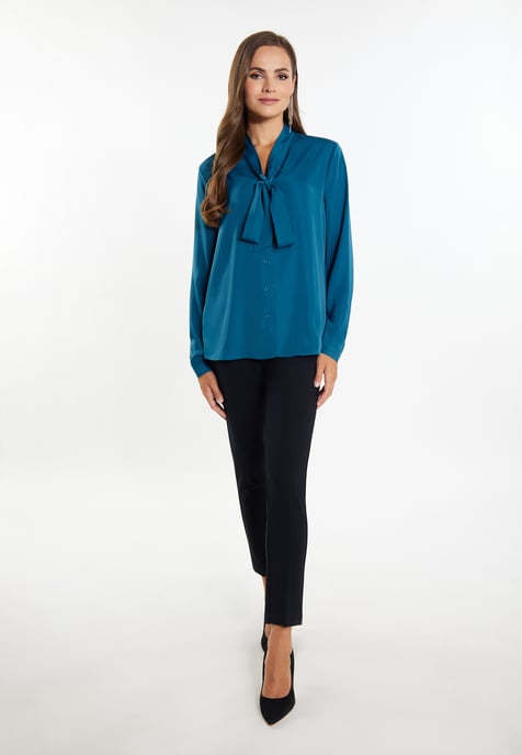 Faina sjaal blouse Dames Smaragdblauw - Image 2