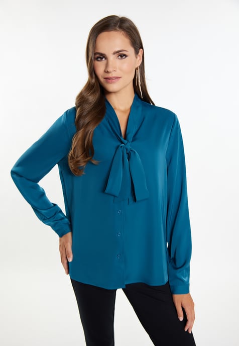 Faina sjaal blouse Dames Smaragdblauw - Image 3