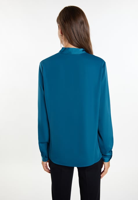 Faina sjaal blouse Dames Smaragdblauw - Image 4