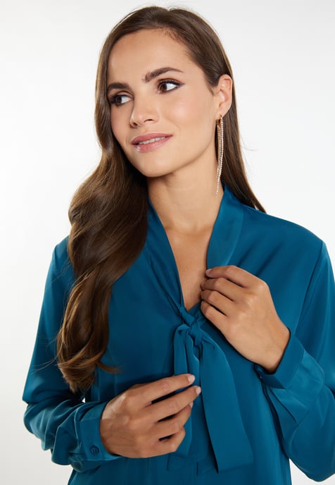Faina sjaal blouse Dames Smaragdblauw - Image 5