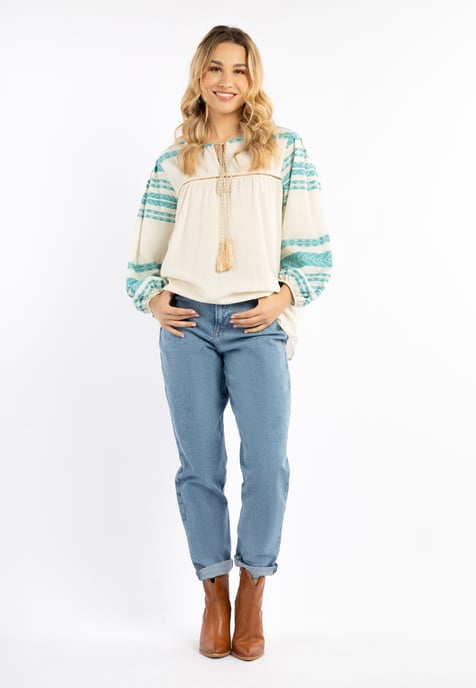 IZIA Blouse Dames turkoois - Image 2