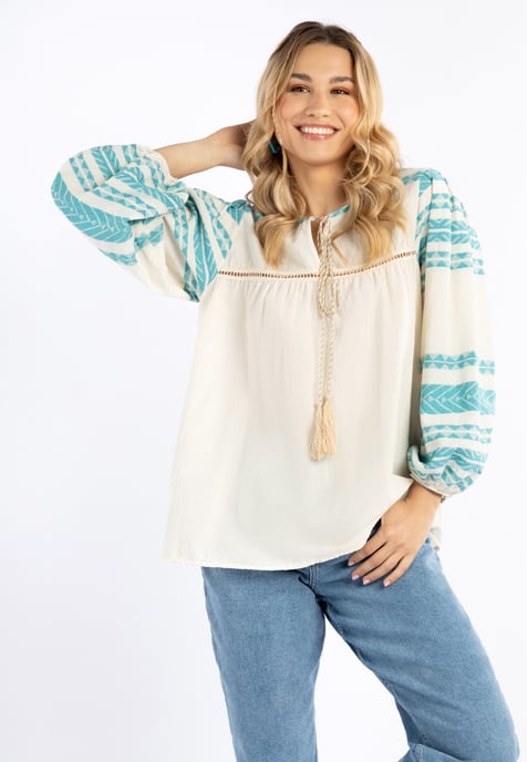IZIA Blouse Dames turkoois - Image 3