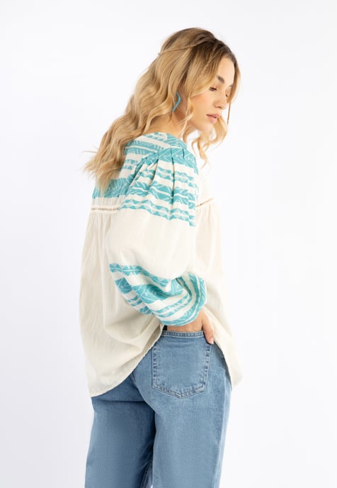 IZIA Blouse Dames turkoois - Image 4