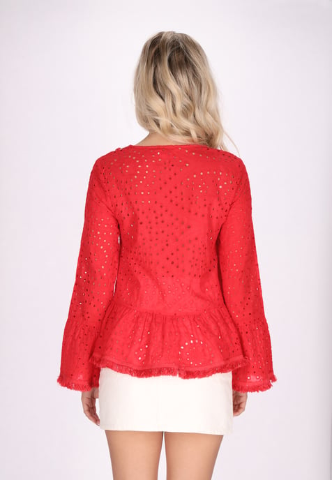 IZIA Blouse Dames rood - Image 4