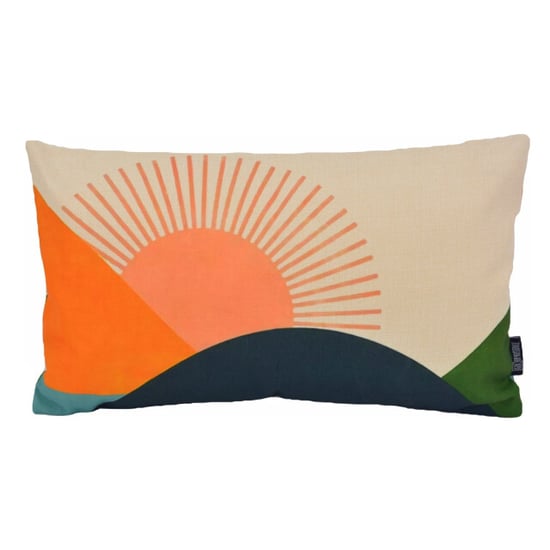 Gek op kussens! Sierkussen mountain sunset | 30 x 50 cm | katoen/linnen - Image 1