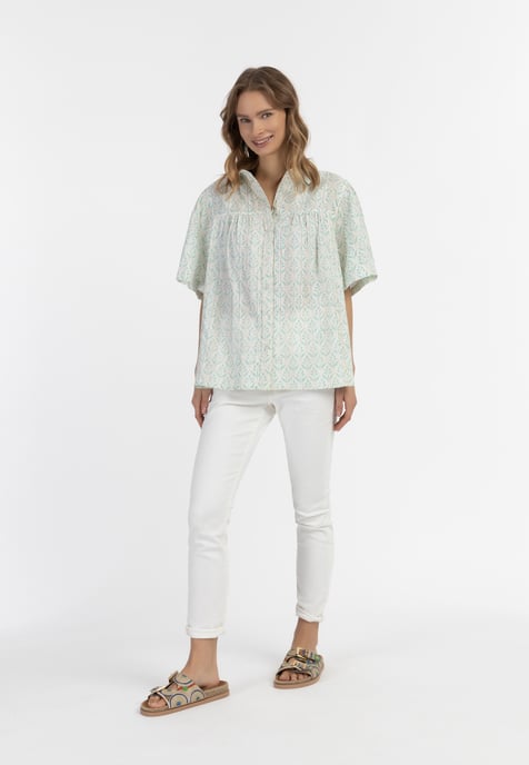 IZIA blouse met korte mouwen Dames turkoois - Image 2