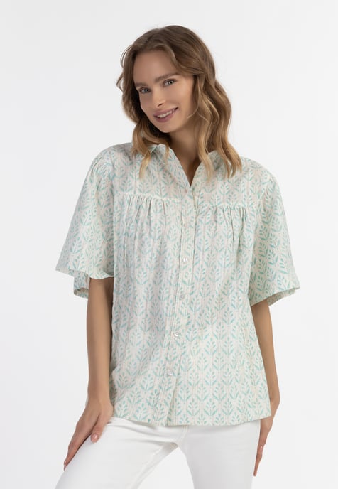 IZIA blouse met korte mouwen Dames turkoois - Image 3