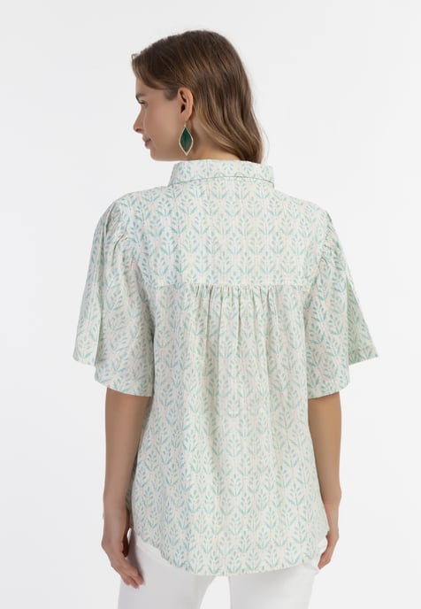 IZIA blouse met korte mouwen Dames turkoois - Image 4