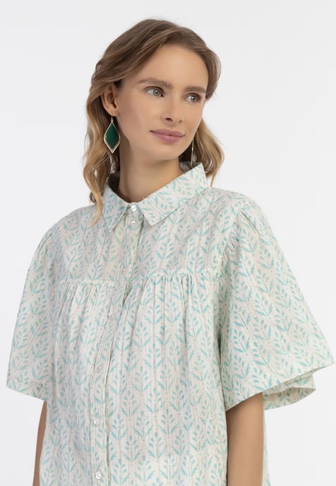 IZIA blouse met korte mouwen Dames turkoois - Image 5